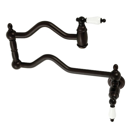 Kingston Brass KS2105PL Heritage Wall Mount Pot Filler, Oil Rubbed Bronze KS2105PL